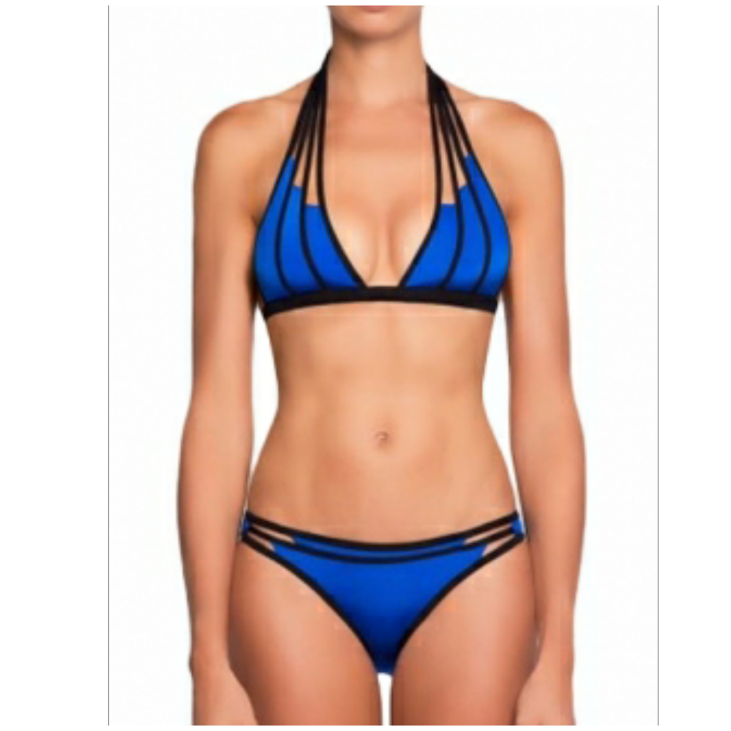 Strappy cut out halter neck bikini Emfed
