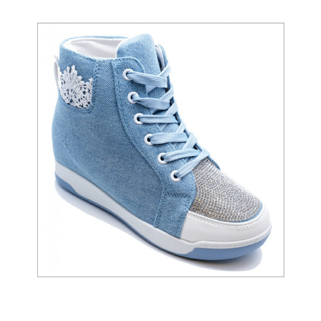 ladies wedge trainer boots